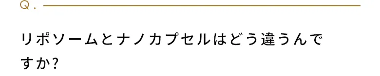 リポソームとナノカプセルはどう違うんですか？